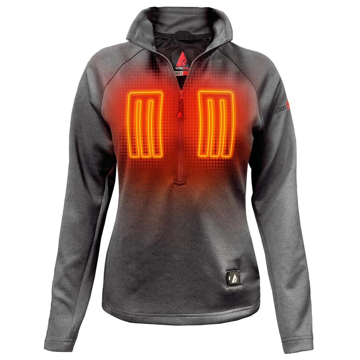 ActionHeat 5V Womens 1/2 Zip Pullover Battery Heated Shirt 3 ActionHeat 5V Womens 1/2 Zip Pullover Battery Heated Shirt