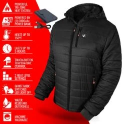 ActionHeat 5V Mens Insulated Puffer Battery Heated Jacket W/ Hood -Hestra Clothing Store actionheat 5v battery heated insulated puffer jacket w hood men s 1061