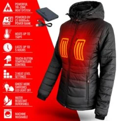 ActionHeat 5V Womens Insulated Puffer Battery Heated Jacket W/ Hood -Hestra Clothing Store actionheat 5v battery heated insulated puffer jacket w hood women s pre order ships dec 1st 113