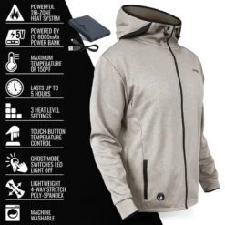 ActionHeat 5V Mens Slim Fit Battery Heated Hoodie -Hestra Clothing Store actionheat 5v men s slim fit battery heated hoodie 27