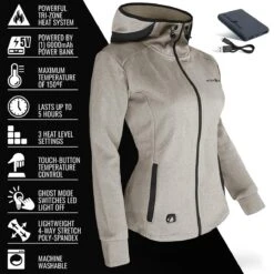ActionHeat 5V Womens Slim Fit Battery Heated Hoodie -Hestra Clothing Store actionheat 5v women s slim fit battery heated hoodie 33