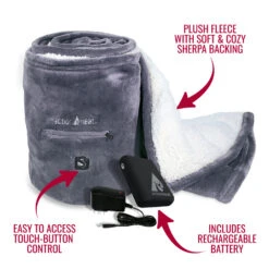 ActionHeat 7V Battery Heated Plush Throw Blanket -Hestra Clothing Store actionheat 7v battery heated plush throw blanket 14