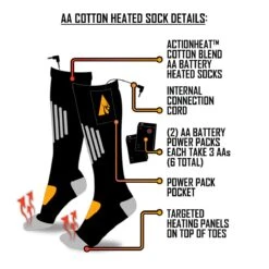 ActionHeat AA Cotton Battery Heated Socks -Hestra Clothing Store actionheat aa battery heated socks cotton 202