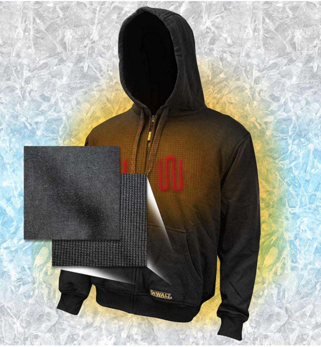 Dewalt 12V/20V MAX Cordless Lithium-Ion Heated Hoodie - Black (Hoodie & Adapter Only) 4 Dewalt 12V/20V MAX Cordless Lithium-Ion Heated Hoodie - Black (Hoodie & Adapter Only) - Image 2