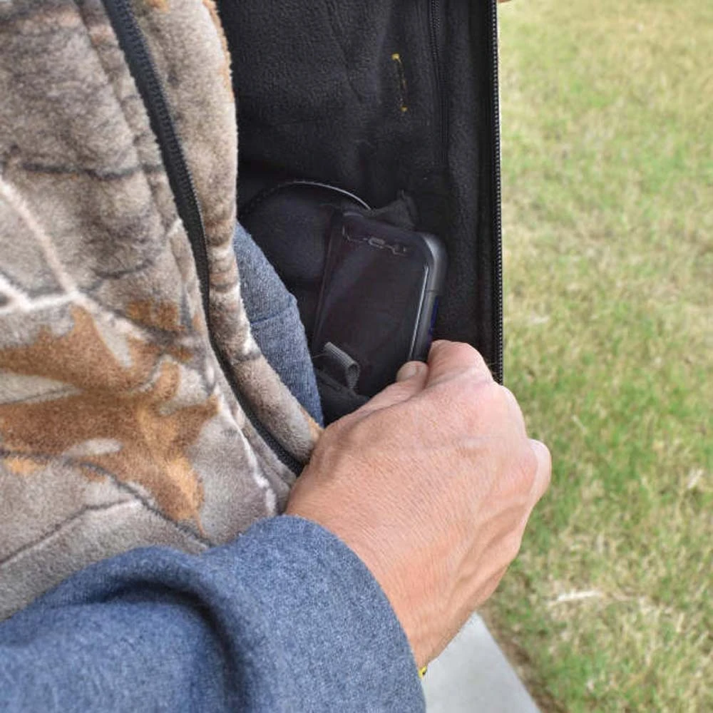 DeWalt Realtree Xtra Mens Camouflage Fleece Heated Vest With Battery 9 DeWalt Realtree Xtra Mens Camouflage Fleece Heated Vest With Battery - Image 7