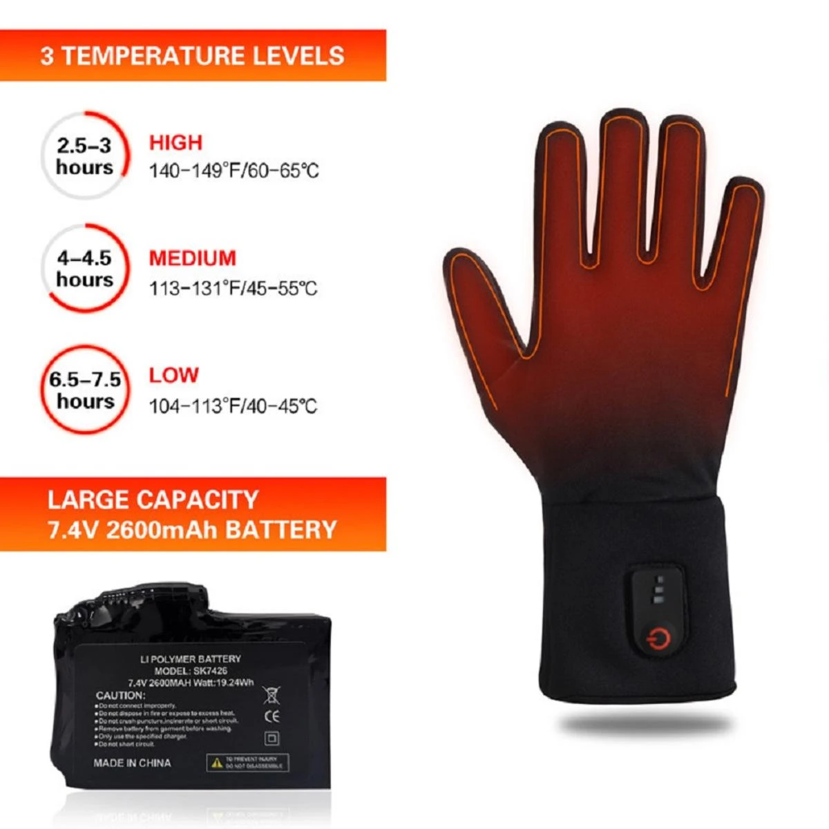 Dr.Warm Factory Rechargeable Battery Electric Winter Inner Thin Heated Gloves 5 Dr.Warm Factory Rechargeable Battery Electric Winter Inner Thin Heated Gloves - Image 3