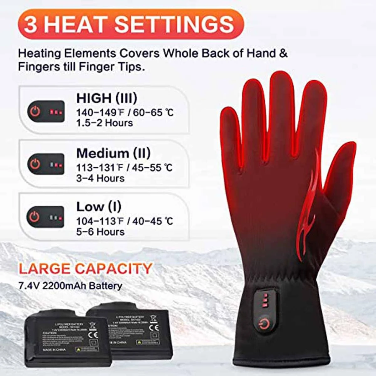 Dr.Warm Rechargeable Heated Gloves Liners 4 Dr.Warm Rechargeable Heated Gloves Liners - Image 2