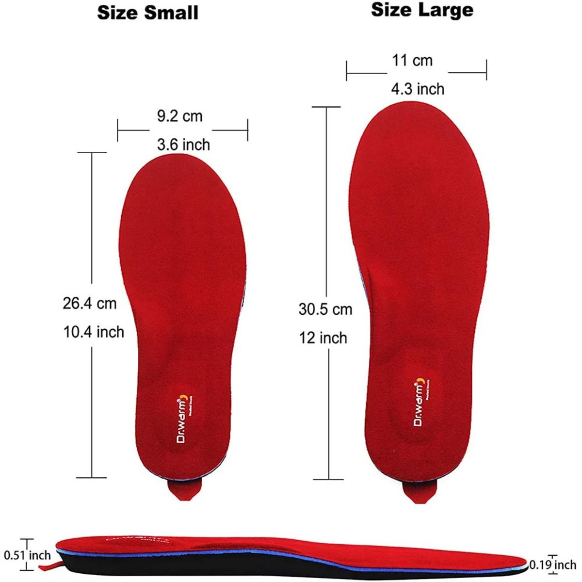 Dr.Warm Unisex Rechargeable Heated Insole With Remote Control Foot Warmers 7 Dr.Warm Unisex Rechargeable Heated Insole With Remote Control Foot Warmers - Image 5