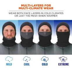 Ergodyne N-Ferno 6844 Dual-Layer Balaclava Face Mask - Black 11 Ergodyne N-Ferno 6844 Dual-Layer Balaclava Face Mask - Black -Hestra Clothing Store ergodyne n ferno 6844 dual layer balaclava face mask black 117