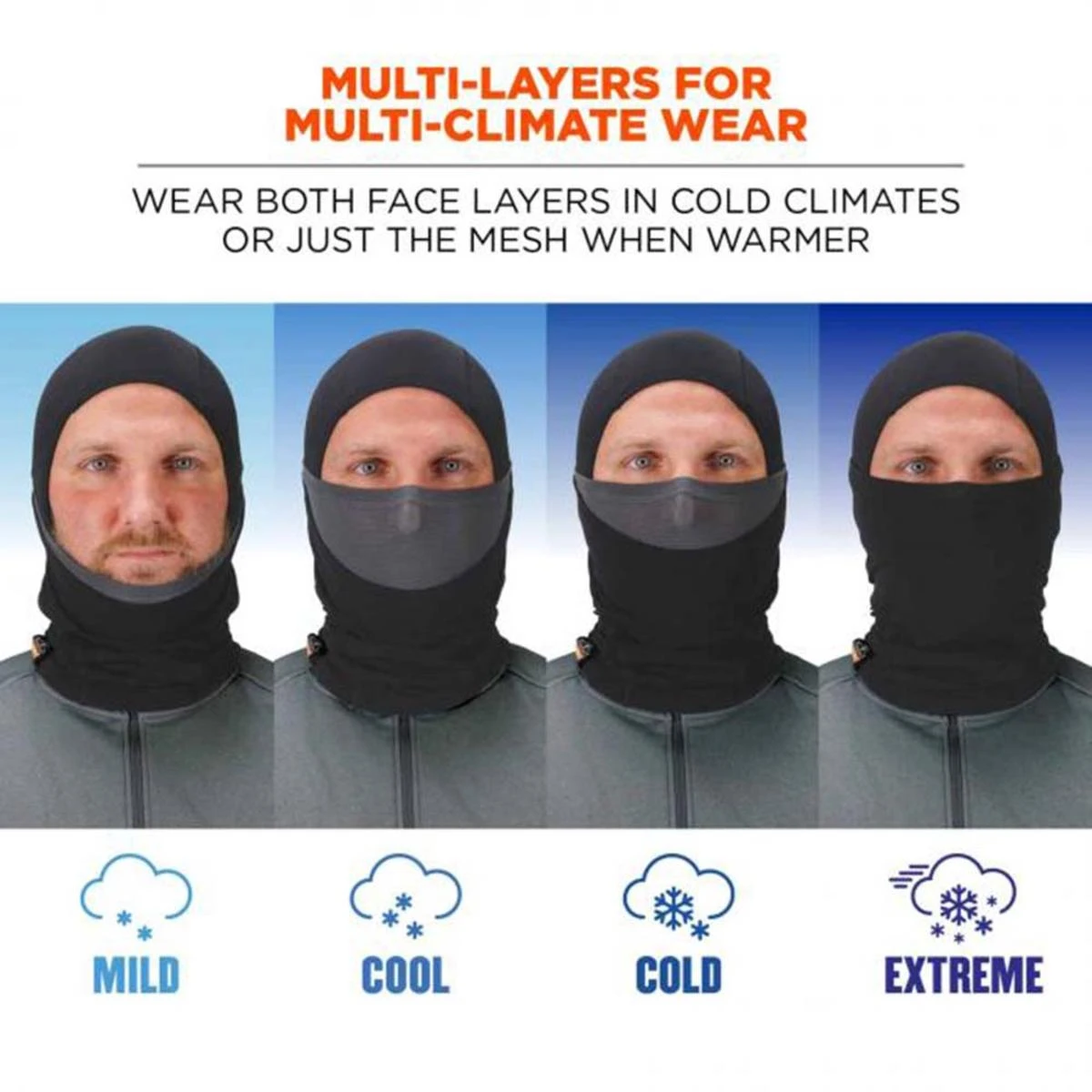 Ergodyne N-Ferno 6844 Dual-Layer Balaclava Face Mask - Black 6 Ergodyne N-Ferno 6844 Dual-Layer Balaclava Face Mask - Black - Image 4