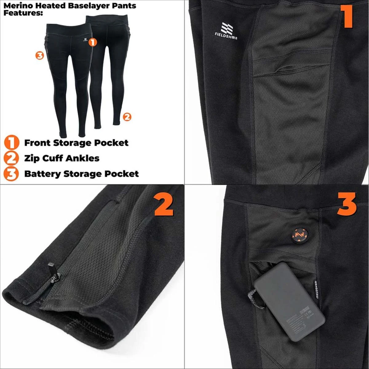Fieldsheer Mobile Warming 7.4V Womens Merino Baselayer Heated Pant 6 Fieldsheer Mobile Warming 7.4V Womens Merino Baselayer Heated Pant - Image 4