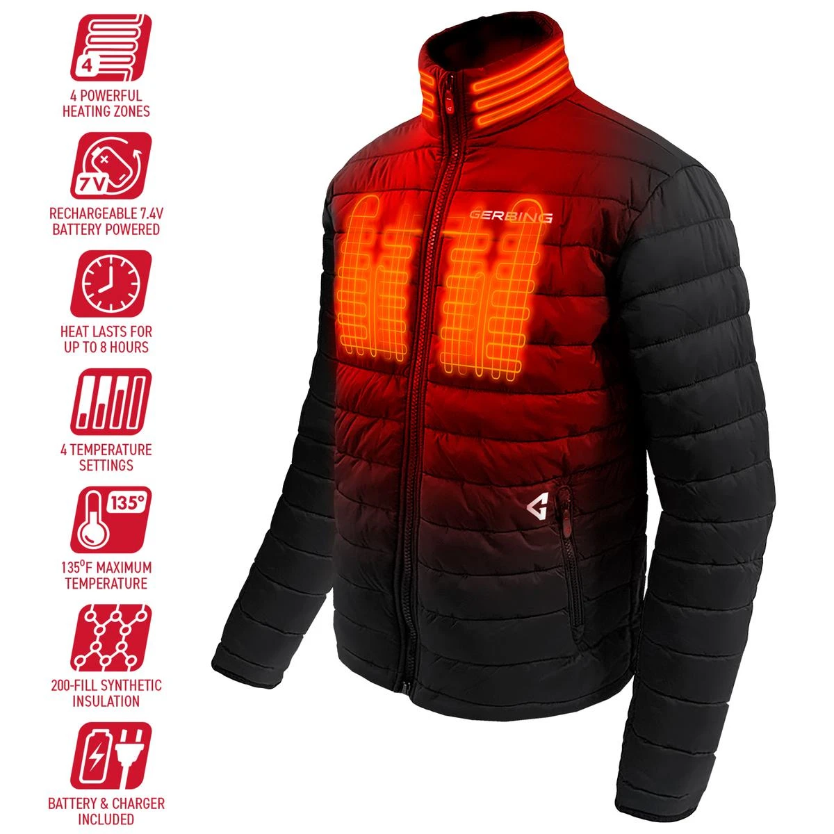 Gerbing 7V Mens Khione Insulated Heated Jacket 2.0 7 Gerbing 7V Mens Khione Insulated Heated Jacket 2.0 - Image 5