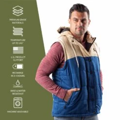 Gobi Heat Mens Colt Heated Vest With Hood -Hestra Clothing Store gobi heat men s colt heated vest with hood 18