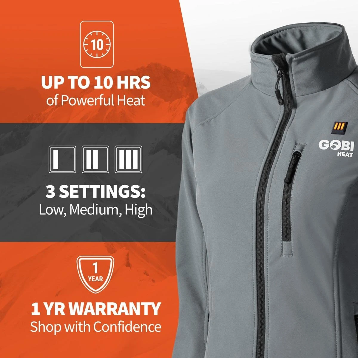 Gobi Heat Womens Sahara 3 Zone Heated Jacket 6 Gobi Heat Womens Sahara 3 Zone Heated Jacket - Image 4