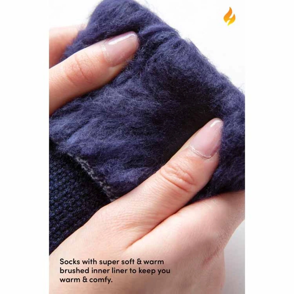 Heat Holders Mens Jeffrey Original Cream Block Twist Crew Socks 7 Heat Holders Mens Jeffrey Original Cream Block Twist Crew Socks - Image 5