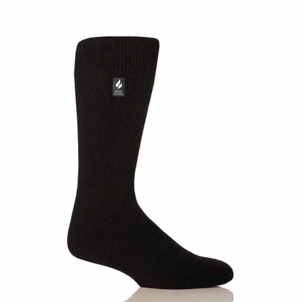 Heat Holders Mens Lite Dunlin Solid Crew Socks - Black 3 Heat Holders Mens Lite Dunlin Solid Crew Socks - Black