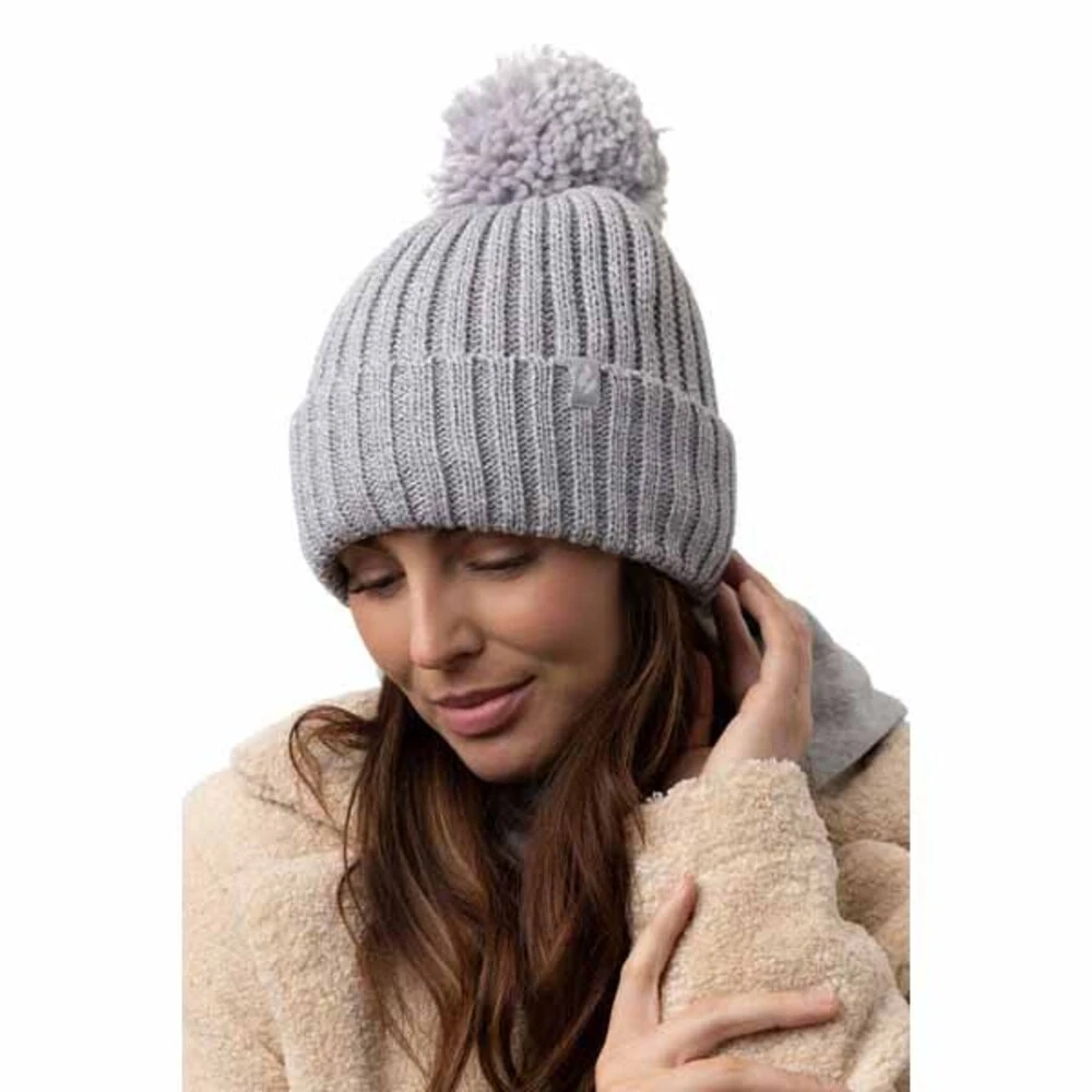Heat Holders Womens Arden Ribbed Knit Roll Up Hat With Pom Pom 6 Heat Holders Womens Arden Ribbed Knit Roll Up Hat With Pom Pom - Image 4