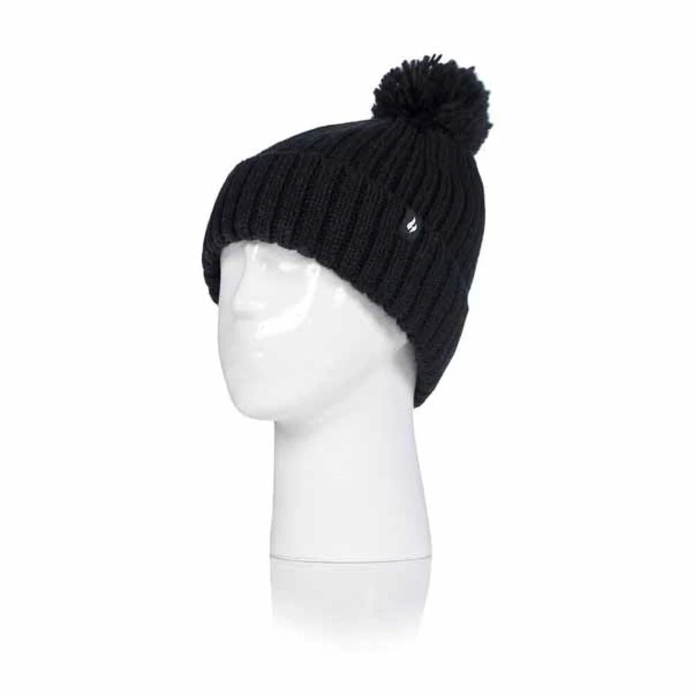 Heat Holders Womens Arden Ribbed Knit Roll Up Hat With Pom Pom 7 Heat Holders Womens Arden Ribbed Knit Roll Up Hat With Pom Pom - Image 5