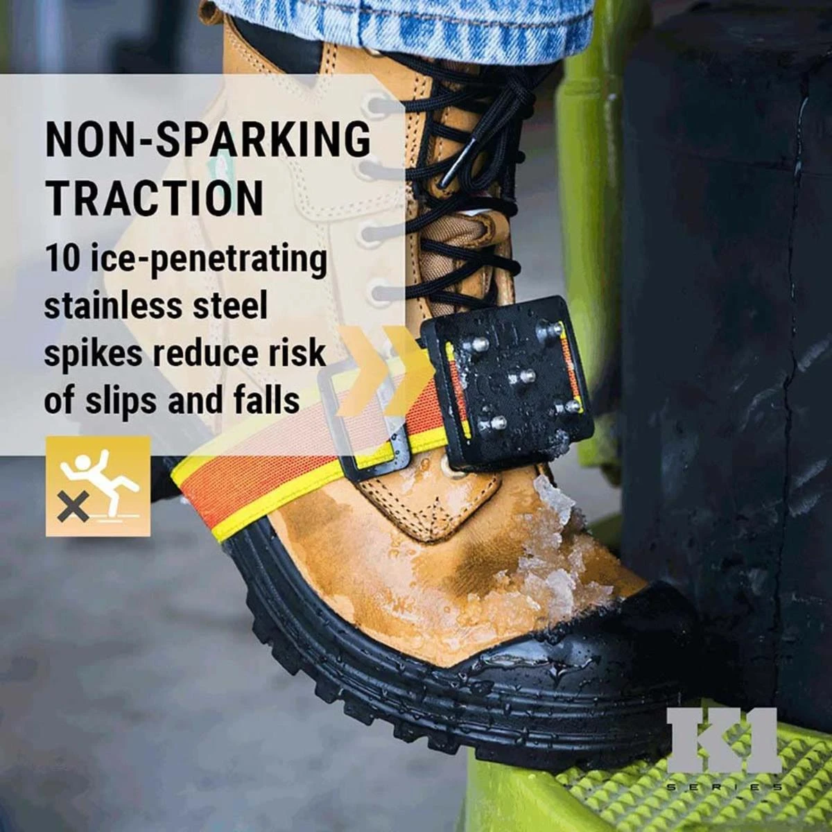 K1 Ice Cleats Original Mid-Sole Ice Cleats Intrinsic - Hi-Vis 4 K1 Ice Cleats Original Mid-Sole Ice Cleats Intrinsic - Hi-Vis - Image 2