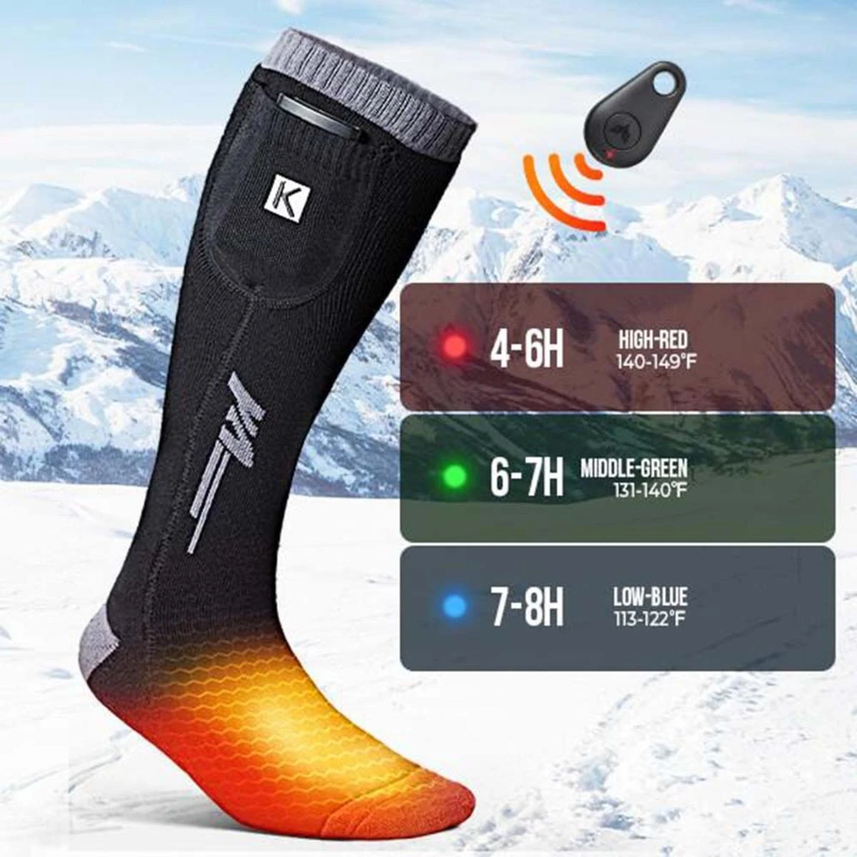 Kemimoto High-End Heated Socks With Rechargeable Batteries And Remote Control 5 Kemimoto High-End Heated Socks With Rechargeable Batteries And Remote Control - Image 3