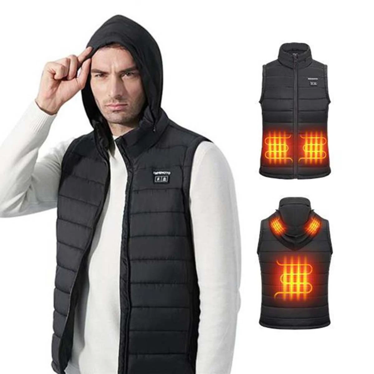 Kemimoto Mens Heated Vest With Heated Hood 3 Kemimoto Mens Heated Vest With Heated Hood - Image 2