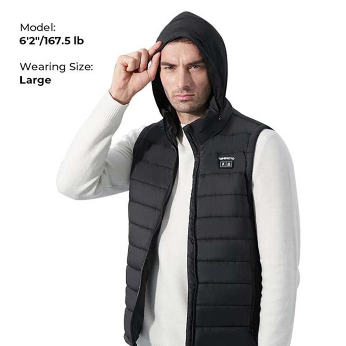 Kemimoto Mens Heated Vest With Heated Hood 4 Kemimoto Mens Heated Vest With Heated Hood - Image 3