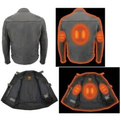 Milwaukee Leather 7.4V Mens True All Seasons Leather Jacket With Heated And Cool Technology -Hestra Clothing Store milwaukee leather 7 4v men s true all seasons leather jacket with heated and cool technology 101