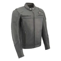 Milwaukee Leather 7.4V Mens True All Seasons Leather Jacket With Heated And Cool Technology