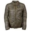 Milwaukee Leather Mens Brown Distressed Scooter Jacket