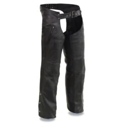Milwaukee Leather Mens Chaps With Cool Tec Leather & Zippered Thigh Pockets