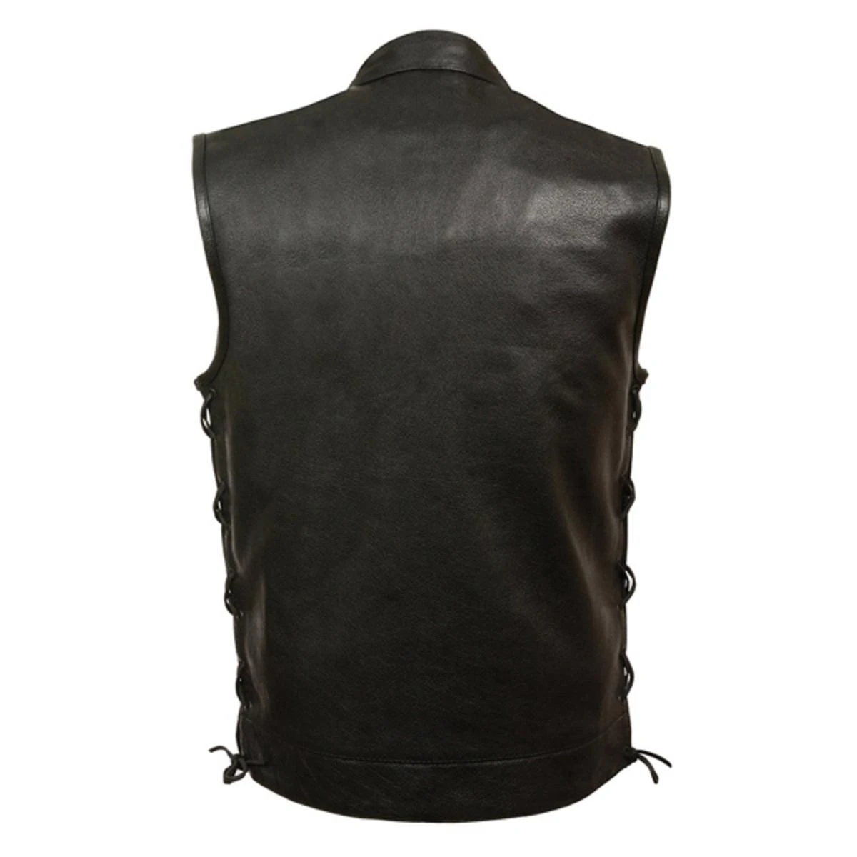 Milwaukee Leather Mens Side Lace Snap/Zip Front Club Vest 4 Milwaukee Leather Mens Side Lace Snap/Zip Front Club Vest - Image 2