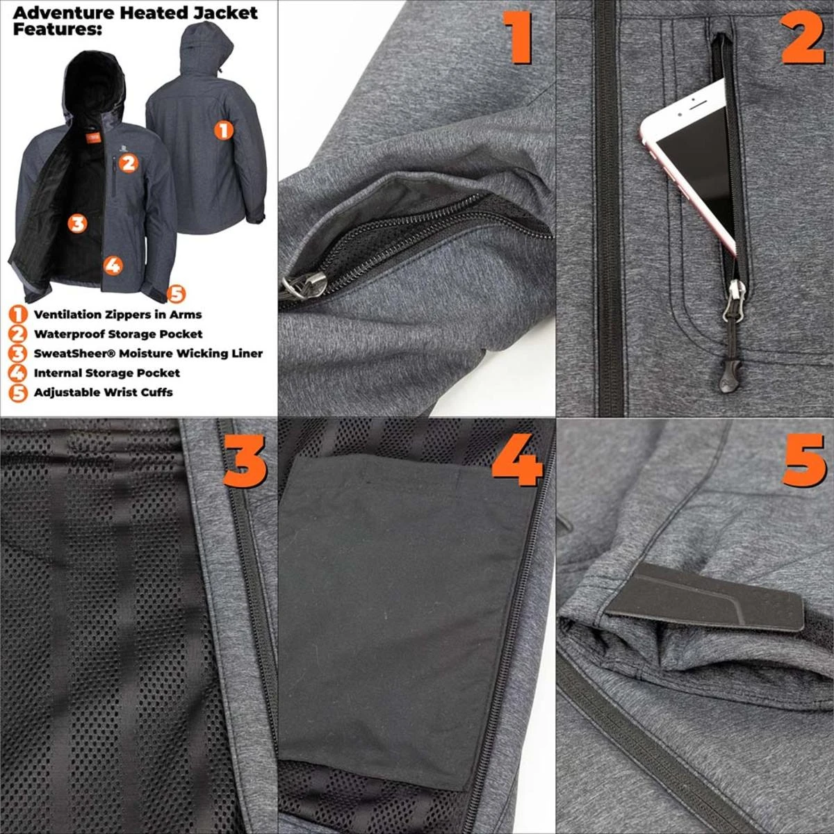 Mobile Warming 7.4V Mens Adventure Heated Jacket 7 Mobile Warming 7.4V Mens Adventure Heated Jacket - Image 5
