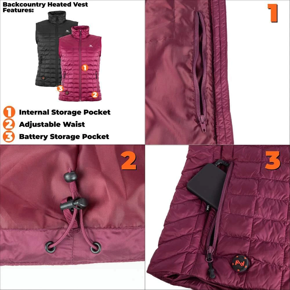 Mobile Warming 7.4V Womens Backcountry Heated Vest 11 Mobile Warming 7.4V Womens Backcountry Heated Vest - Image 9