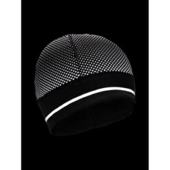Nathan HyperNight Reflective Ponytail Beanie - Black/Geo Print -Hestra Clothing Store nathan hypernight reflective ponytail beanie black geo print 117