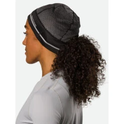 Nathan HyperNight Reflective Ponytail Beanie - Black/Geo Print -Hestra Clothing Store nathan hypernight reflective ponytail beanie black geo print 119