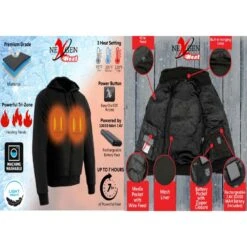 NexGen Heat Mens Hooligan Heated Hoodie -Hestra Clothing Store nexgen heat men s hooligan heated hoodie 40