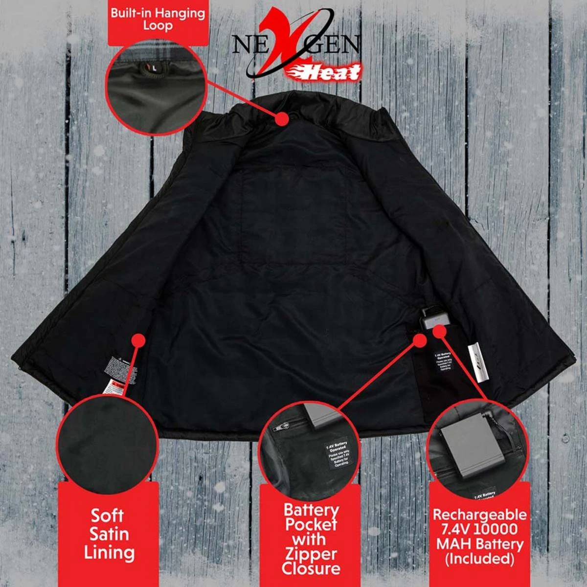 NexGen Heat Womens Puffed Textile Heated Vest 7 NexGen Heat Womens Puffed Textile Heated Vest - Image 5