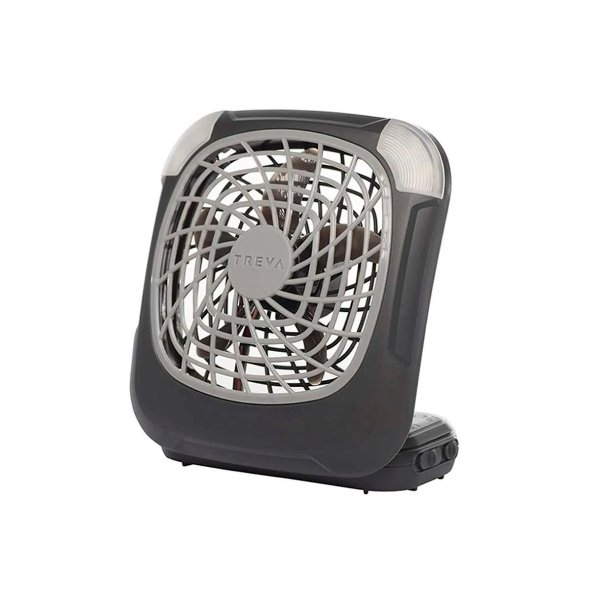 O2 Cool Treva 5 Inch 4-AA Battery Powered Desk Fan With Lights - Gray 3 O2 Cool Treva 5 Inch 4-AA Battery Powered Desk Fan With Lights - Gray