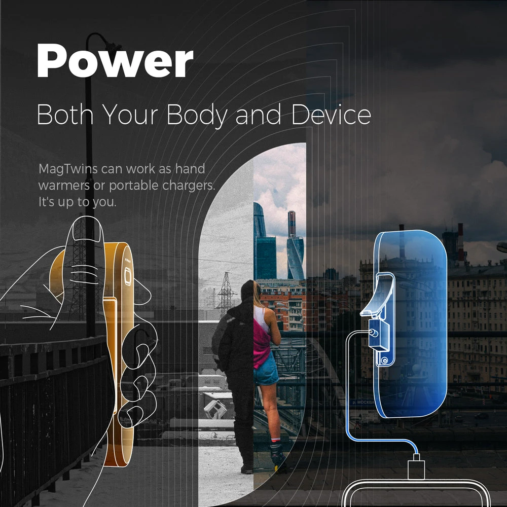 Ocoopa UT2s 2*5000mAh Rechargeable MagTwins Hand Warmer 7 Ocoopa UT2s 2*5000mAh Rechargeable MagTwins Hand Warmer - Image 5