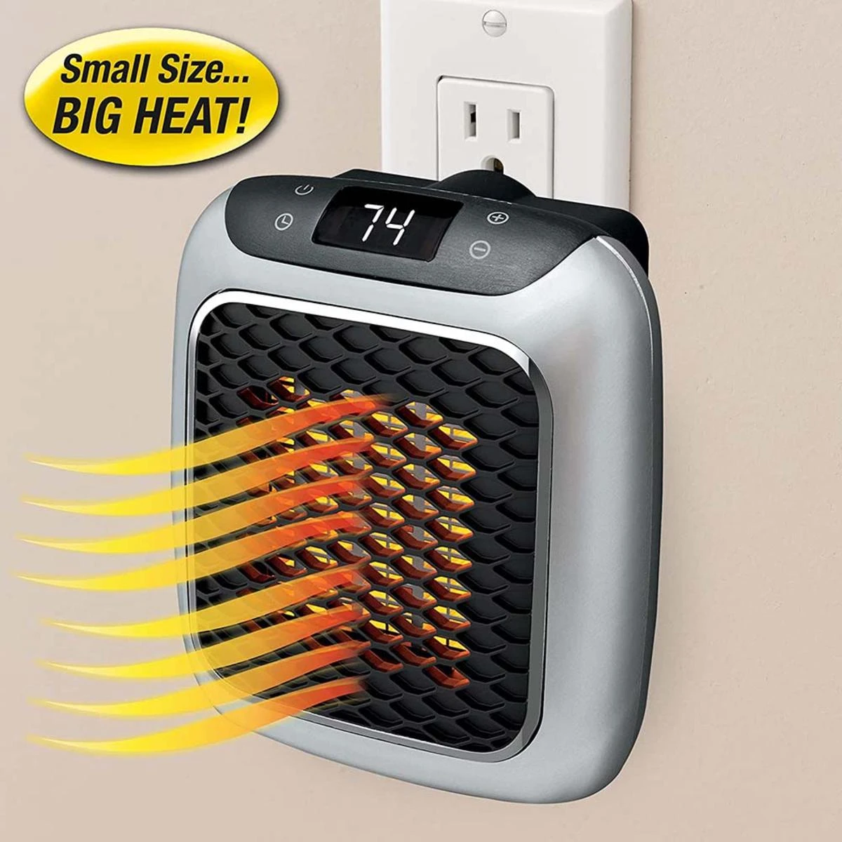 Ontel Handy Heater Heat Boss Turbo 800 Watt Space-Saving Wall Outlet Heater 5 Ontel Handy Heater Heat Boss Turbo 800 Watt Space-Saving Wall Outlet Heater - Image 3