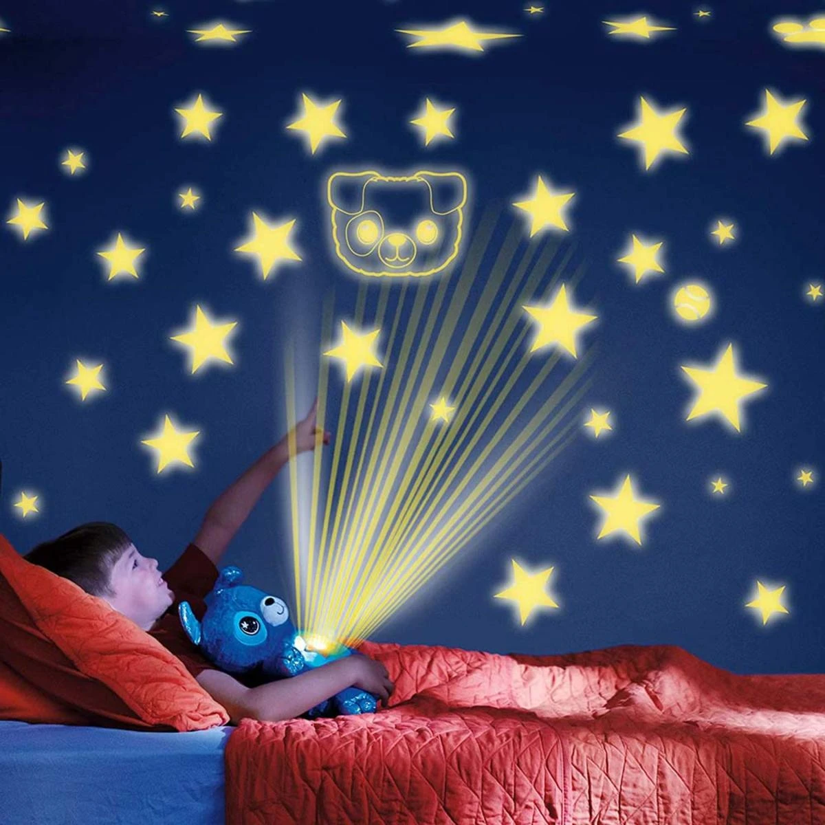 Ontel Star Belly Dream Lites Stuffed Teddy Bear With Night Light - Cuddly Blue Puppy 5 Ontel Star Belly Dream Lites Stuffed Teddy Bear With Night Light - Cuddly Blue Puppy - Image 3