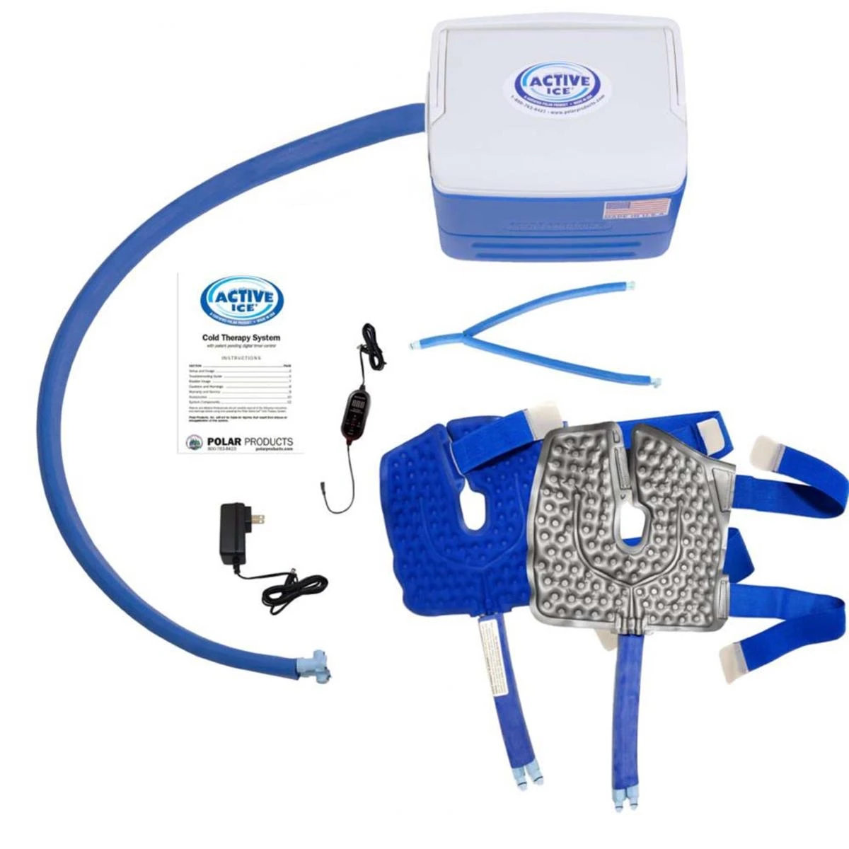 Polar Products Active Ice 3.0 Double Knee And Joint Pad Cold Therapy System With Programmable Digital Timer, 9 Quart Cooling Reservoir 3 Polar Products Active Ice 3.0 Double Knee And Joint Pad Cold Therapy System With Programmable Digital Timer, 9 Quart Cooling Reservoir