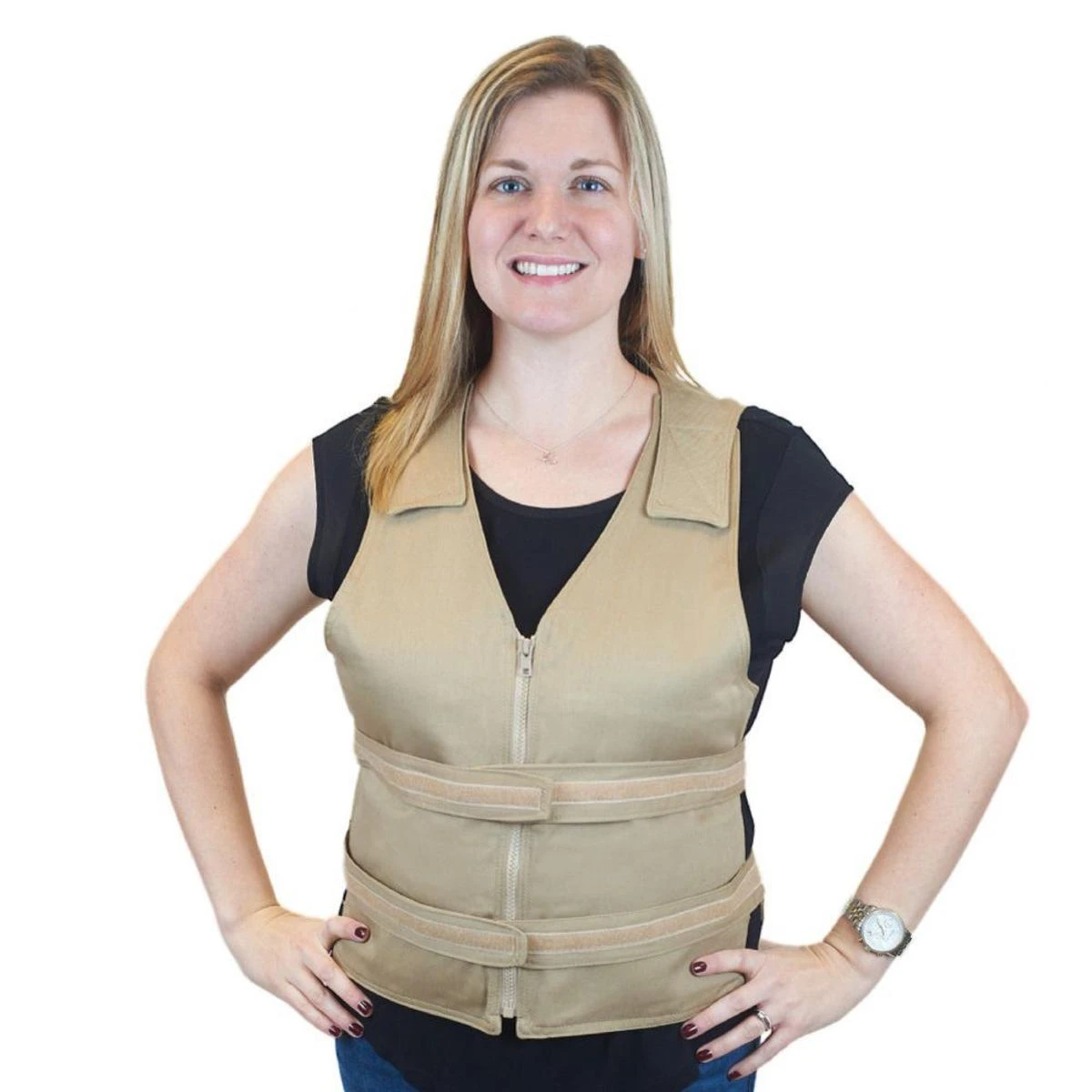 Polar Products Cool58 Phase Change Adjustable Front Zipper Cooling Vest For Size L/XL 3 Polar Products Cool58 Phase Change Adjustable Front Zipper Cooling Vest For Size L/XL