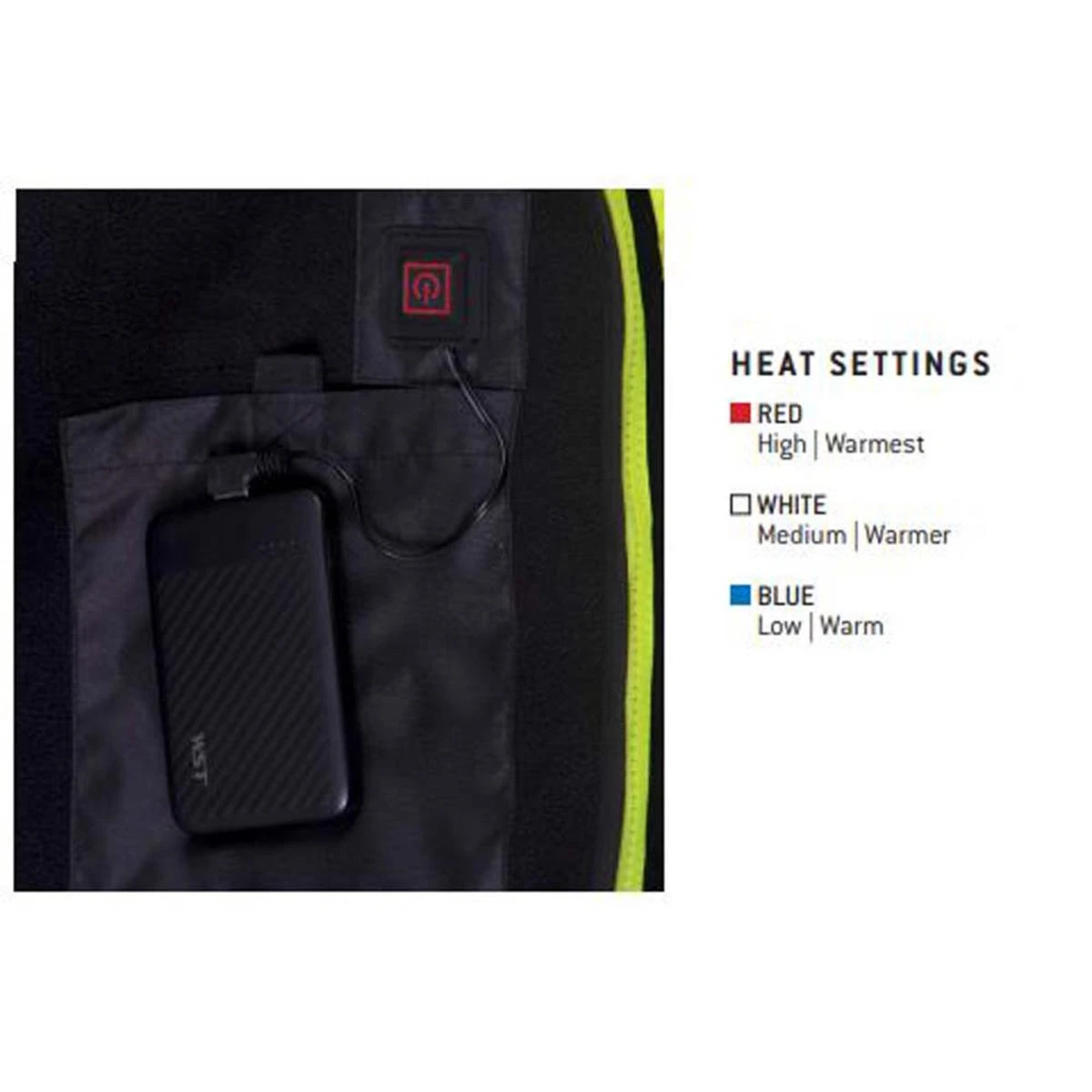 Pyramex Safety Heated Hi-Vis Lime Bomber Jacket 7 Pyramex Safety Heated Hi-Vis Lime Bomber Jacket - Image 5