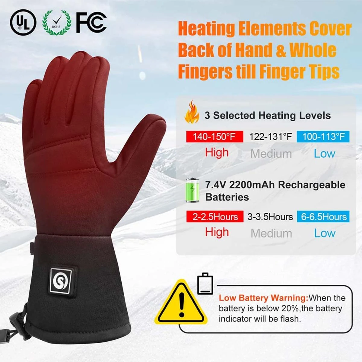 Savior Heat Unisex Rechargeable Battery Heated Ski Driving Hunting Glove Liners 4 Savior Heat Unisex Rechargeable Battery Heated Ski Driving Hunting Glove Liners - Image 2