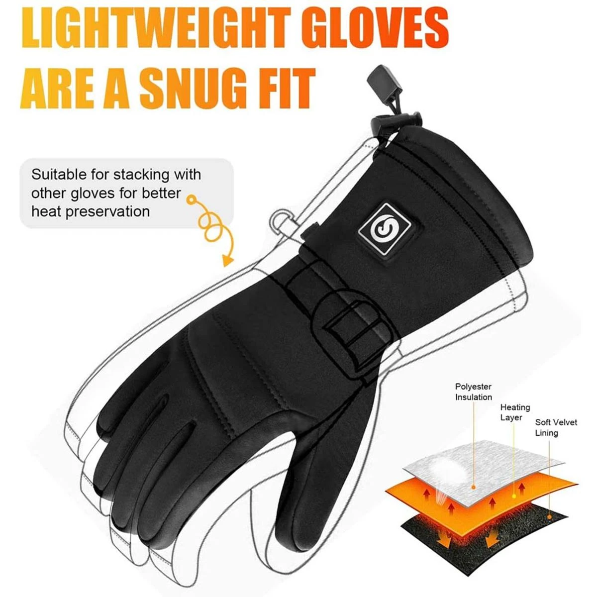 Savior Heat Unisex Rechargeable Battery Heated Ski Driving Hunting Glove Liners 8 Savior Heat Unisex Rechargeable Battery Heated Ski Driving Hunting Glove Liners - Image 6