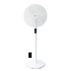Sunpentown 16in DC-Motor Energy Saving Stand Fan With Remote And Timer - Piano White