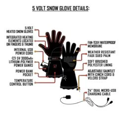 Temp360 5V Mens Battery Heated Snow Gloves -Hestra Clothing Store temp360 5v men s battery heated snow gloves 152