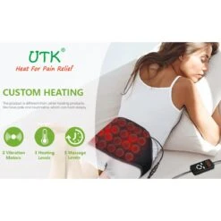 UTK Far Infrared Heating Pad With Vibration Massage For Lower Back -Hestra Clothing Store utk far infrared heating pad with vibration massage for lower back 76