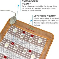 UTK Photon Far Infrared Heating Mat For Pain Relief - Amethyst Therapy Pad 59in X 23in -Hestra Clothing Store utk photon far infrared heating mat for pain relief amethyst therapy pad 59 x 23 48